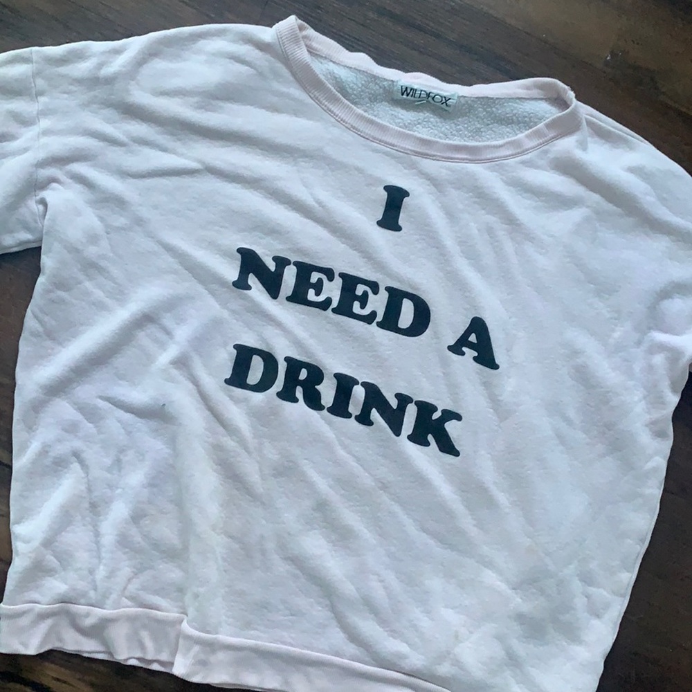 Oversized wild fox sweater “I need a drink”